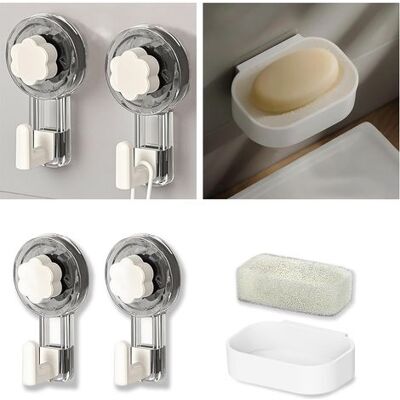 Zanussi Set: Accroches Serviettes Ventouse + Porte-savon Sans Perçage - Publicité Zanussi Set: Accroches Serviettes Ventouse + Porte-savon Sans Perçage - Publicité