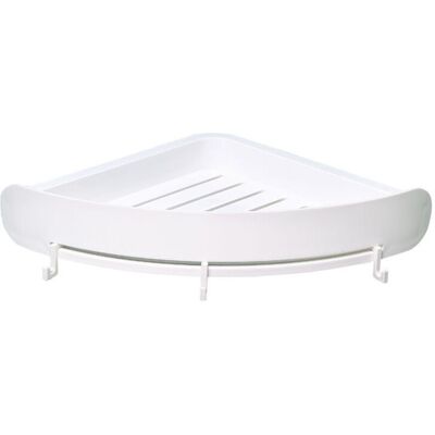 BRINSEA Étagère D'Angle Blanche Pour La Cuisine Ou La Salle De Bain - Sans Perçage Au Mur - Avec Trois Crochets Pour Boules De Bain Ou Autres - Étagère De Douche/étagère Murale - Plastique Abs - Publicité BRINSEA Étagère D'Angle Blanche Pour La Cuisine Ou La Salle De Bain - Sans Perçage Au Mur - Avec Trois Crochets Pour Boules De Bain Ou Autres - Étagère De Douche/étagère Murale - Plastique Abs - Publicité