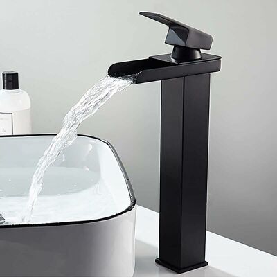 Scotch Robinet Mitigeur Cascade Pour Lavabo Haut, Noir Mat, Rectangulaire, Eau Chaude/froide, Carré, Réglable, Pour Salle De Bain, Mitigeur Pour Lavabo À Poser, Acier Inoxydable, Antioxydant - Publicité Scotch Robinet Mitigeur Cascade Pour Lavabo Haut, Noir Mat, Rectangulaire, Eau Chaude/froide, Carré, Réglable, Pour Salle De Bain, Mitigeur Pour Lavabo À Poser, Acier Inoxydable, Antioxydant - Publicité