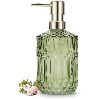 GRASSLIN Distributeurs De Savon En Verre Pour Cuisine, Salle De Bain, Distributeur De Lotion Avec Pompe En Plastique Abs 390ml (vert)'parent'vert'- - Publicité GRASSLIN Distributeurs De Savon En Verre Pour Cuisine, Salle De Bain, Distributeur De Lotion Avec Pompe En Plastique Abs 390ml (vert)'parent'vert'- - Publicité