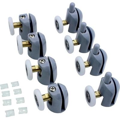 Zanussi Lot De 8 Rouleaux De Porte De Douche En Verre Pour Cabine De Douche, Salle De Douche, Rouleau De Rechange Pour Porte De Douche De 23 Mm - Publicité Zanussi Lot De 8 Rouleaux De Porte De Douche En Verre Pour Cabine De Douche, Salle De Douche, Rouleau De Rechange Pour Porte De Douche De 23 Mm - Publicité