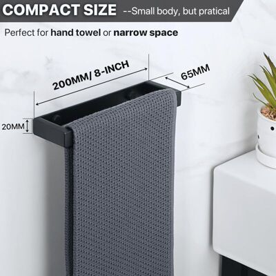 BRAST Porte-serviettes De Salle De Bain Anneau Porte-serviettes Noir Porte-serviettes En Acier Inoxydable 304 Longueur 20cm Fixé Au Mur - Publicité BRAST Porte-serviettes De Salle De Bain Anneau Porte-serviettes Noir Porte-serviettes En Acier Inoxydable 304 Longueur 20cm Fixé Au Mur - Publicité