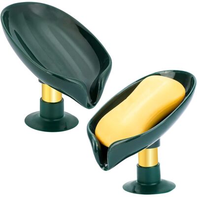 Generic 2 Pièces, Porte Savon En Forme De Feuille Élégante, Boîte À Savon Auto-videur, Porte Savon Ventouse, Support De Plateau En Plastique Pour Douche - Publicité Generic 2 Pièces, Porte Savon En Forme De Feuille Élégante, Boîte À Savon Auto-videur, Porte Savon Ventouse, Support De Plateau En Plastique Pour Douche - Publicité