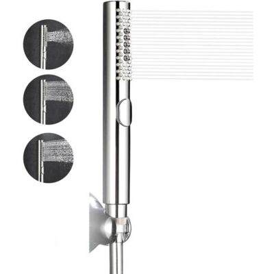 ABYSSE Pommeau De Douche, Douchettes Salle De Bain, 3 Fonctions Pommeau De Douche Haute Pression, Chromée Corps Abs (argent) - Publicité ABYSSE Pommeau De Douche, Douchettes Salle De Bain, 3 Fonctions Pommeau De Douche Haute Pression, Chromée Corps Abs (argent) - Publicité