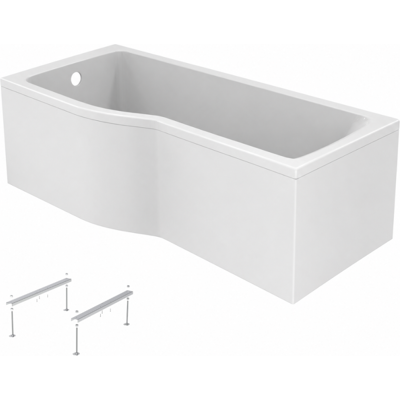 Baignoire Bain Douche 150 X 80 Cm Gauche Ideal Standard Connect Air + Tablier + Pieds - Publicité Baignoire Bain Douche 150 X 80 Cm Gauche Ideal Standard Connect Air + Tablier + Pieds - Publicité