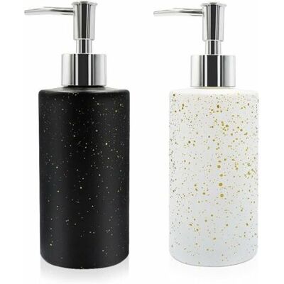 ABYSSE Lot De 2 Distributeurs De Savon En Verre De 350 Ml Avec Pompe, Rechargeable, Distributeur De Savon Pour Salle De Bain, Cuisine, Comptoir, Plat - Publicité ABYSSE Lot De 2 Distributeurs De Savon En Verre De 350 Ml Avec Pompe, Rechargeable, Distributeur De Savon Pour Salle De Bain, Cuisine, Comptoir, Plat - Publicité