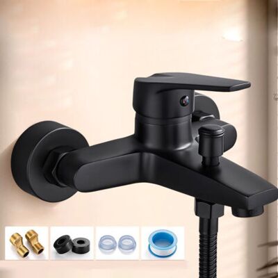 SCORPIO Mitigeur Monocommande Bain Douche Noir, Robinet Baignoire Mural, Robinet Douche Mitigeur Baignoire, Raccord Fileté Pour Flexible, Noir - Publicité SCORPIO Mitigeur Monocommande Bain Douche Noir, Robinet Baignoire Mural, Robinet Douche Mitigeur Baignoire, Raccord Fileté Pour Flexible, Noir - Publicité