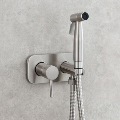OEM Kit Douchette Wc,toilette Bidet Spray, Bidet Pulvérisateur De Douche Kit En Laiton Kit Mitigeur Douchette À Main Mural Argent - Publicité OEM Kit Douchette Wc,toilette Bidet Spray, Bidet Pulvérisateur De Douche Kit En Laiton Kit Mitigeur Douchette À Main Mural Argent - Publicité
