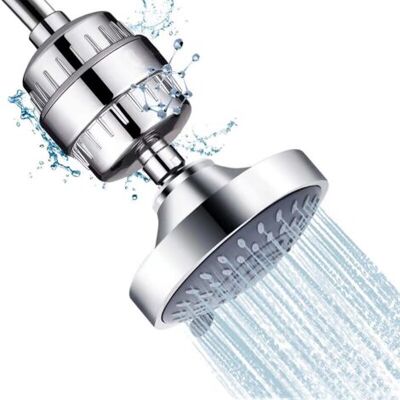 ABYSSE Pommeau De Douche Fixe + Filtre De Douche Anticalcaire 15 Étapes À La Vitamine C - Filtre De Douche À Haut Débit Pour Éliminer Le Chlore Et Le Fluorure - Filtre De Douche Anticalcaire - Publicité ABYSSE Pommeau De Douche Fixe + Filtre De Douche Anticalcaire 15 Étapes À La Vitamine C - Filtre De Douche À Haut Débit Pour Éliminer Le Chlore Et Le Fluorure - Filtre De Douche Anticalcaire - Publicité