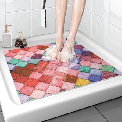 PELTOR Tapis De Douche Antidérapant, 6060cm, Tapis De Bain De Sécurité Confort Doux Avec Trous De Drainage, Tapis De Douche De Massage En Pvc Luffa - Publicité PELTOR Tapis De Douche Antidérapant, 6060cm, Tapis De Bain De Sécurité Confort Doux Avec Trous De Drainage, Tapis De Douche De Massage En Pvc Luffa - Publicité