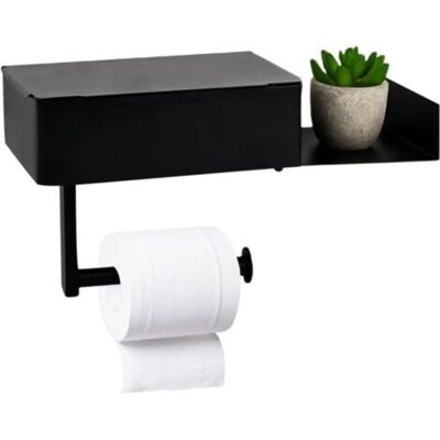 URSUS Porte-papier Toilette Mural Avec Boîte À Mouchoirs, En Acier Inoxydable Noir, Sans Perçage, Pour Salle De Bain - Publicité URSUS Porte-papier Toilette Mural Avec Boîte À Mouchoirs, En Acier Inoxydable Noir, Sans Perçage, Pour Salle De Bain - Publicité