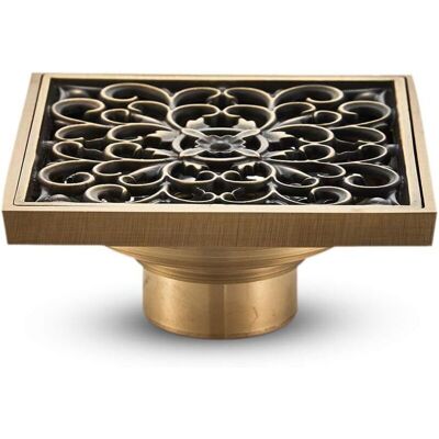 Melissa Drain De Plancher De Salle De Bain En Laiton - Anciennes Drain De Douche Carré Unique Fleur Sculptée Pour Toilettes Jardin 10 10 Cm - Publicité Melissa Drain De Plancher De Salle De Bain En Laiton - Anciennes Drain De Douche Carré Unique Fleur Sculptée Pour Toilettes Jardin 10 10 Cm - Publicité