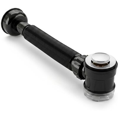 AKORD Ensemble Siphon Gain De Place Flexible Et Bonde Lavabo Clic Clac Chromé - Publicité AKORD Ensemble Siphon Gain De Place Flexible Et Bonde Lavabo Clic Clac Chromé - Publicité