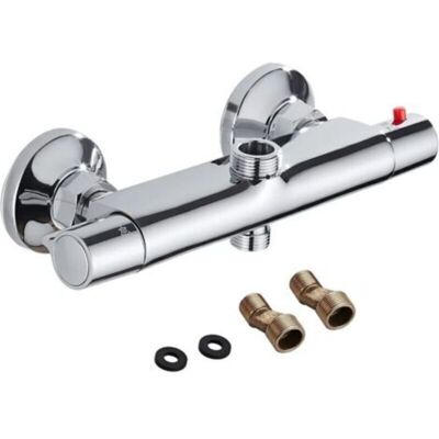 OEM Mitigeur Douche Thermostatique 2 Sorties , Robinet De Douche En Laiton , Laiton Chromé Mitigeur Anti-brûlure Pour Baignoire De Salle De Bain - Publicité OEM Mitigeur Douche Thermostatique 2 Sorties , Robinet De Douche En Laiton , Laiton Chromé Mitigeur Anti-brûlure Pour Baignoire De Salle De Bain - Publicité