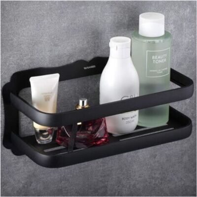ABYSSE Panier De Douche Et Cuisine Serviteurs De Douche, Colle Brevetée + Auto-adhésif, Aluminium, Finition Mat, Noir - Publicité ABYSSE Panier De Douche Et Cuisine Serviteurs De Douche, Colle Brevetée + Auto-adhésif, Aluminium, Finition Mat, Noir - Publicité