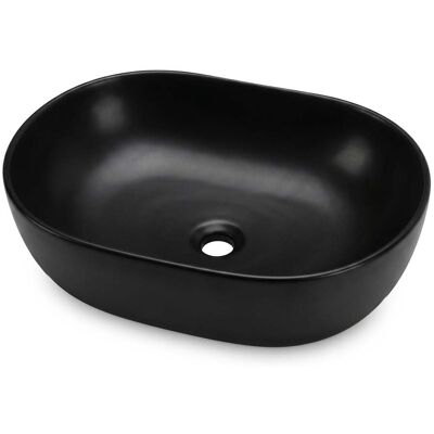AKORD Vasque À Poser Ovale Elipse Céramique 49 Cm Noir Mat - Publicité AKORD Vasque À Poser Ovale Elipse Céramique 49 Cm Noir Mat - Publicité