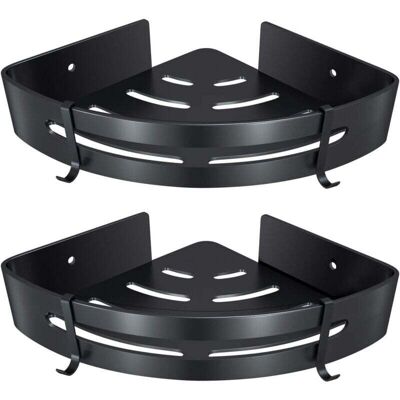 ABCRITAL Etagère D'Angle De Salle De Bain, Etagère De Douche Sans Perçage Aluminium Adhésifs Panier De Rangement Douche Pour Shampoing Savon Serviette, Avec Crochets (triangle, Noir, 2 Pièces) - Publicité ABCRITAL Etagère D'Angle De Salle De Bain, Etagère De Douche Sans Perçage Aluminium Adhésifs Panier De Rangement Douche Pour Shampoing Savon Serviette, Avec Crochets (triangle, Noir, 2 Pièces) - Publicité