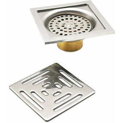 BRINSEA De Douche Carré Siphon De Sol Anti-odeur,acier Inoxydable Drain De Plancher Avec Passoire Filtre,pour Salle De Bain Jardin(100x100mm) - Publicité BRINSEA De Douche Carré Siphon De Sol Anti-odeur,acier Inoxydable Drain De Plancher Avec Passoire Filtre,pour Salle De Bain Jardin(100x100mm) - Publicité