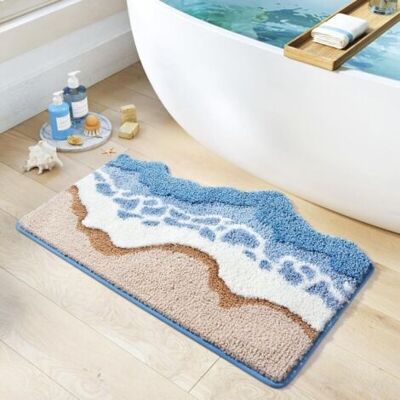 ABYSSE Tapis De Bain Antidérapant, Ambiance De Plage D'Été, Tapis Salle De Bain Absorbant En Microfibre Douce, Absorbant L'Eau, Lavable En Machine, Pour Salle De Bains, 50x80cm - Publicité ABYSSE Tapis De Bain Antidérapant, Ambiance De Plage D'Été, Tapis Salle De Bain Absorbant En Microfibre Douce, Absorbant L'Eau, Lavable En Machine, Pour Salle De Bains, 50x80cm - Publicité
