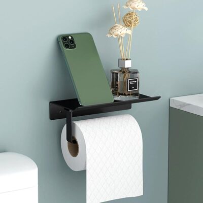 Melissa Porte-papier Toilette Support Mural En Aluminium (perforé/non Perforé) Porte-rouleau Avec Étagères Spacieuses,support Mural Pour Papier Toilette Pour Toilettes Et Cuisines(noir) - Publicité Melissa Porte-papier Toilette Support Mural En Aluminium (perforé/non Perforé) Porte-rouleau Avec Étagères Spacieuses,support Mural Pour Papier Toilette Pour Toilettes Et Cuisines(noir) - Publicité