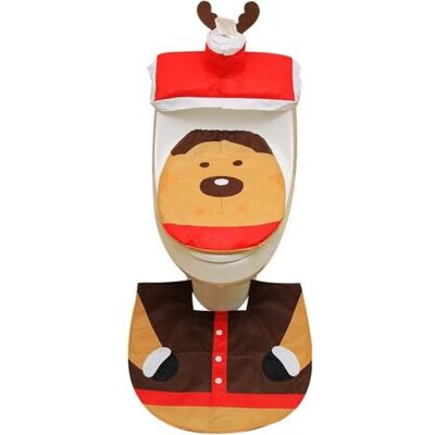 ABYSSE Autre Décoration Pour Noël,housse De Siège Toilette Et Set De Tapis Pour Salle De Bain Décorations De Noël Snowman Santa Elk--style Élan - Publicité ABYSSE Autre Décoration Pour Noël,housse De Siège Toilette Et Set De Tapis Pour Salle De Bain Décorations De Noël Snowman Santa Elk--style Élan - Publicité