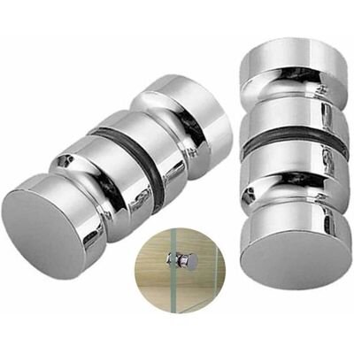 PELTOR Lot De 2 De Poignées De Porte De Douche Bain Poignée De Porte De Douche 30 Mm Poignées De Porte De Remplacement En Chrome Poli Poignée De Porte Ronde En Verre En Acier Inoxydable Durable - Publicité PELTOR Lot De 2 De Poignées De Porte De Douche Bain Poignée De Porte De Douche 30 Mm Poignées De Porte De Remplacement En Chrome Poli Poignée De Porte Ronde En Verre En Acier Inoxydable Durable - Publicité