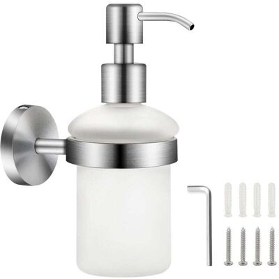 BRAST Distributeur De Savon Mural En Matt Verre 200ml 304 Acier Inoxydable Distributeur De Pompe À Presser Mural Salle De Bain Distributeur Gel Douche Shampoing Bouteille Distributeur De Porte-savon - Publicité BRAST Distributeur De Savon Mural En Matt Verre 200ml 304 Acier Inoxydable Distributeur De Pompe À Presser Mural Salle De Bain Distributeur Gel Douche Shampoing Bouteille Distributeur De Porte-savon - Publicité