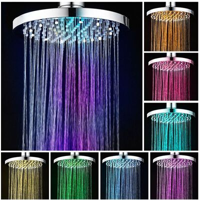 Vision Pommeau De Douche Led, 20cm Pomme De Douche Lumineux, Pomme De Douche Couleur, Led Douchette Avec 7 Couleurs, Ronde Led Tête De Douche Pluie, Led Pommeau Lumineux, Universel G1/2” - Publicité Vision Pommeau De Douche Led, 20cm Pomme De Douche Lumineux, Pomme De Douche Couleur, Led Douchette Avec 7 Couleurs, Ronde Led Tête De Douche Pluie, Led Pommeau Lumineux, Universel G1/2” - Publicité