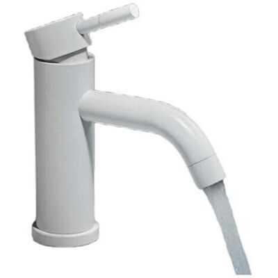 ABYSSE Robinet De Lavabo Blanc Élégant En Acier Inoxydable - Bouche Incurvée Blanche - Publicité ABYSSE Robinet De Lavabo Blanc Élégant En Acier Inoxydable - Bouche Incurvée Blanche - Publicité
