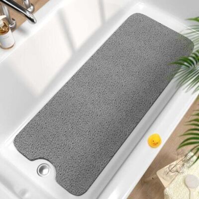 ABYSSE Tapis De Bain Antidérapant 100 X 40 Cm, En Luffa Souple Pvc Avec Évacuation, Séchage Rapide Pour Zones Humides, Sans Ventouse, Gris - Publicité ABYSSE Tapis De Bain Antidérapant 100 X 40 Cm, En Luffa Souple Pvc Avec Évacuation, Séchage Rapide Pour Zones Humides, Sans Ventouse, Gris - Publicité