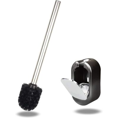 PELTOR Brosse De Toilettes Wc, Support De Brosse De Toilette Amovible Mural Toilette Brosse Pour Nettoyage De La Salle, Design Moderne Décoratif - Noir - Publicité PELTOR Brosse De Toilettes Wc, Support De Brosse De Toilette Amovible Mural Toilette Brosse Pour Nettoyage De La Salle, Design Moderne Décoratif - Noir - Publicité