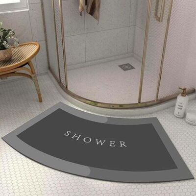 ABYSSE Super Absorbant Tapis De Douche Arrondi En Quart De Cercle, Lavable Tapis Douche Angle Antidérapant Pour Sortie De Cabine Douche,gris,40x75cm - Publicité ABYSSE Super Absorbant Tapis De Douche Arrondi En Quart De Cercle, Lavable Tapis Douche Angle Antidérapant Pour Sortie De Cabine Douche,gris,40x75cm - Publicité