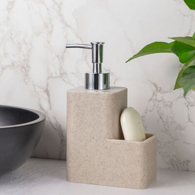ABYSSE Distributeur De Liquide Vaisselle Festival, Distributeur De Savon, Résine Haut De Gamme Avec Surface Douce Au Toucher, Avec Compartiment Pour Eponge, 11 X 17.8 X 7 Cm,couleur Sable- - Publicité ABYSSE Distributeur De Liquide Vaisselle Festival, Distributeur De Savon, Résine Haut De Gamme Avec Surface Douce Au Toucher, Avec Compartiment Pour Eponge, 11 X 17.8 X 7 Cm,couleur Sable- - Publicité