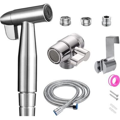 SANS MARQUE Bidet En Acier Inoxydable Douchette À Main, Bidet Musulman En Acier Inoxydable Et Kit De Pulvérisation De Couches En Tissu Pour Bébé – Avec Distributeur De Robinet,toilettes À Crochet Ou Support Mural - Publicité SANS MARQUE Bidet En Acier Inoxydable Douchette À Main, Bidet Musulman En Acier Inoxydable Et Kit De Pulvérisation De Couches En Tissu Pour Bébé – Avec Distributeur De Robinet,toilettes À Crochet Ou Support Mural - Publicité