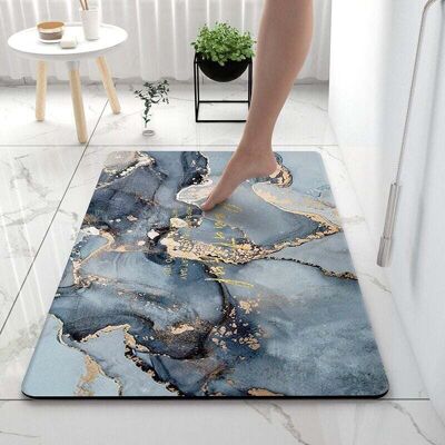 BRINSEA Tapis De Bain Antidérapant, Tapis De Sol Absorbant 40 X 60 Cm Tapis De Douche Doux Et Confortable, Tapis De Bain Diatomite Pour La Baignoire, La Cuisine, Salon Et La Salle De Bain, Bleu,strarlight - Publicité BRINSEA Tapis De Bain Antidérapant, Tapis De Sol Absorbant 40 X 60 Cm Tapis De Douche Doux Et Confortable, Tapis De Bain Diatomite Pour La Baignoire, La Cuisine, Salon Et La Salle De Bain, Bleu,strarlight - Publicité