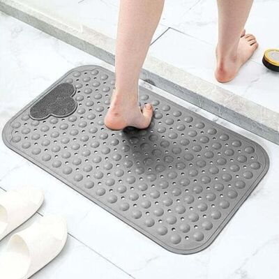 ABYSSE Tapis De Douche Antidérapant, 70 X 40 Cm, Avec Ventouses, Tapis De Bain Avec Trous De Drainage, Antidérapant, Résistant Aux Moisissures Et Lavable En Machine (gris) - Publicité ABYSSE Tapis De Douche Antidérapant, 70 X 40 Cm, Avec Ventouses, Tapis De Bain Avec Trous De Drainage, Antidérapant, Résistant Aux Moisissures Et Lavable En Machine (gris) - Publicité