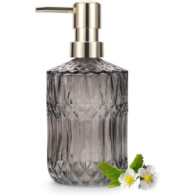 GRASSLIN Distributeurs De Savon En Verre Pour Cuisine, Salle De Bain, Distributeur De Lotion Avec Pompe En Plastique Abs 390ml (gris)'gris'gris'- - Publicité GRASSLIN Distributeurs De Savon En Verre Pour Cuisine, Salle De Bain, Distributeur De Lotion Avec Pompe En Plastique Abs 390ml (gris)'gris'gris'- - Publicité