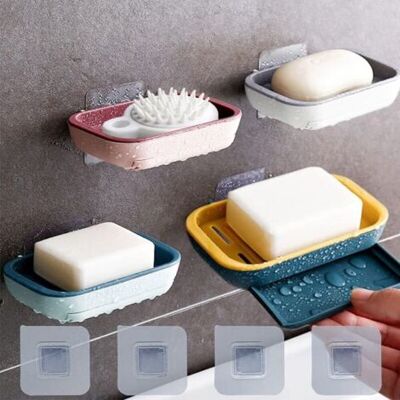 SCORPIO Porte-savon Avec Drain,4pcs Porte-savon Gardez Le Savon Au Sec, Pour La Cuisine, La Salle De Bain Et La Salle De Douche.4couleurs,plateau À Savon Adhésif Mural -pas De Clou Pas De Perçage - Publicité SCORPIO Porte-savon Avec Drain,4pcs Porte-savon Gardez Le Savon Au Sec, Pour La Cuisine, La Salle De Bain Et La Salle De Douche.4couleurs,plateau À Savon Adhésif Mural -pas De Clou Pas De Perçage - Publicité