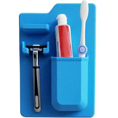 Zanussi Lot Accessoires De Toilette En Silicone Étanche, Porte-brosse À Dents Adhésif Mural, Étagère De Salle De Bain Sans Perçage - Publicité Zanussi Lot Accessoires De Toilette En Silicone Étanche, Porte-brosse À Dents Adhésif Mural, Étagère De Salle De Bain Sans Perçage - Publicité