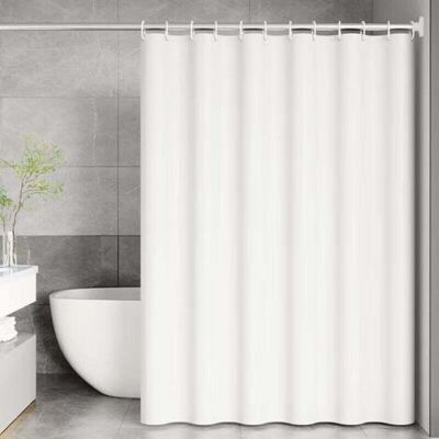 ABYSSE Rideau Douche Anti Moisissure, 180 X 200cm Blanc, Avec 12 Crochets, Sans Percage, Tissu Peva Imperméable Lavable En Machine - Publicité ABYSSE Rideau Douche Anti Moisissure, 180 X 200cm Blanc, Avec 12 Crochets, Sans Percage, Tissu Peva Imperméable Lavable En Machine - Publicité
