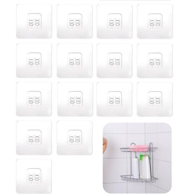 GRASSLIN 15 - Crochet Adhésif - Accessoire Étagère Douche - Fixation Sans Perçage - Support Mural Transparent Pour Salle De Bain Et Cuisine - Transparent - 6x6cm - Publicité GRASSLIN 15 - Crochet Adhésif - Accessoire Étagère Douche - Fixation Sans Perçage - Support Mural Transparent Pour Salle De Bain Et Cuisine - Transparent - 6x6cm - Publicité