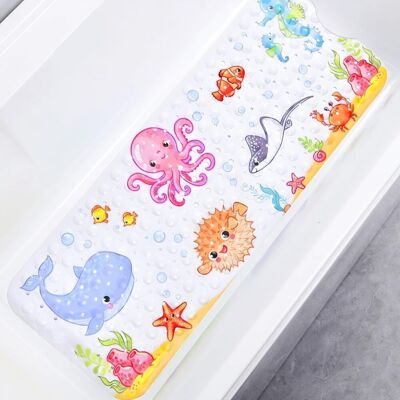 Generic Tapis De Baignoire Extra Long Tapis De Douche Antidérapant Avec Ventouses Et Drainage Trous Pour Bain Mouillé Sol, 100cm X 40cm - Publicité Generic Tapis De Baignoire Extra Long Tapis De Douche Antidérapant Avec Ventouses Et Drainage Trous Pour Bain Mouillé Sol, 100cm X 40cm - Publicité