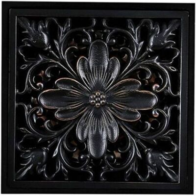 ABYSSE 4 Pouces Caniveau De Douche En Laiton Bronze Noir Motif Sculpté Drain De Douche Avec Grande Calibre Anti Encrassement - Publicité ABYSSE 4 Pouces Caniveau De Douche En Laiton Bronze Noir Motif Sculpté Drain De Douche Avec Grande Calibre Anti Encrassement - Publicité