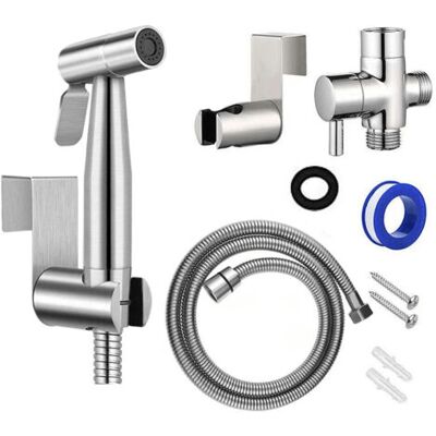 ABYSSE Pulvérisateur De Bidet Portatif En Acier Inoxydable, Kit De Pulvérisation De Bidet Portatif, Lavage De Couches Lavables Pour L'Hygiène Personnelle, Nettoyage Des Toilettes, Bain D'Animaux, Avec Tuyau - Publicité ABYSSE Pulvérisateur De Bidet Portatif En Acier Inoxydable, Kit De Pulvérisation De Bidet Portatif, Lavage De Couches Lavables Pour L'Hygiène Personnelle, Nettoyage Des Toilettes, Bain D'Animaux, Avec Tuyau - Publicité