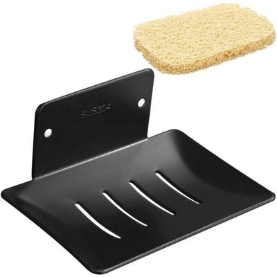 ACKERMAN Porte-savon Mural Autocollant En Acier Inoxydable Avec Support Pour Savon, Sans Perçage, Pour Douche, Cuisine Et Salle De Bain, Noir - Publicité ACKERMAN Porte-savon Mural Autocollant En Acier Inoxydable Avec Support Pour Savon, Sans Perçage, Pour Douche, Cuisine Et Salle De Bain, Noir - Publicité