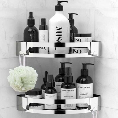 Scotch 2pcs Etagere Salle De Bain Etagere Douche Inox Douche Serviteur Douche Rangement Organiseur Sans Vis Sans Percage Adhésif Pose Murale Sans Dégâts Pour Salle De Bains Cuisine - Argent - Publicité Scotch 2pcs Etagere Salle De Bain Etagere Douche Inox Douche Serviteur Douche Rangement Organiseur Sans Vis Sans Percage Adhésif Pose Murale Sans Dégâts Pour Salle De Bains Cuisine - Argent - Publicité