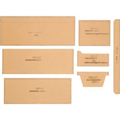 LBVIE Gabarit Acrylique 7 Pièces Pour La Couture De Portefeuilles, De Bagages Et De Cuir : Moule De Découpe Xbd-07 - Publicité LBVIE Gabarit Acrylique 7 Pièces Pour La Couture De Portefeuilles, De Bagages Et De Cuir : Moule De Découpe Xbd-07 - Publicité