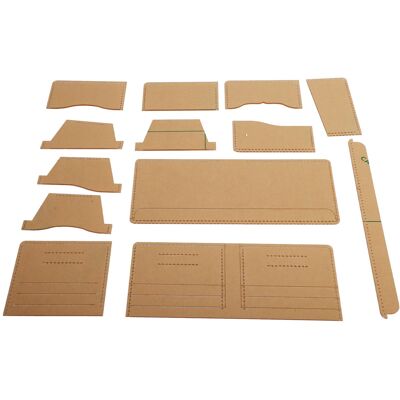LBVIE Gabarit De Portefeuille En Cuir Transparent En Acrylique (13 Pièces) Pour La Couture Et Le Quilting Du Cuir. Publicité LBVIE Gabarit De Portefeuille En Cuir Transparent En Acrylique (13 Pièces) Pour La Couture Et Le Quilting Du Cuir. Publicité