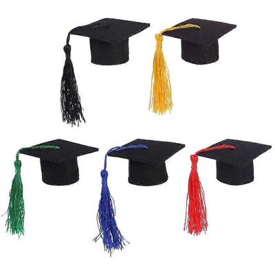 LISATR Lot De 5 Mini-pompons Décoratifs Pour Bouteilles De Vin, Style Docteur Diplômé, Avec Chapeau De Célibataire (rouge/noir/vert/jaune/bleu Foncé).-5 Pcs - Publicité LISATR Lot De 5 Mini-pompons Décoratifs Pour Bouteilles De Vin, Style Docteur Diplômé, Avec Chapeau De Célibataire (rouge/noir/vert/jaune/bleu Foncé).-5 Pcs - Publicité