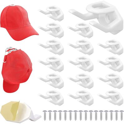 OEM Lot 16 Crochets Autocollants Blancs Pour Chapeaux - Porte Chapeau Mural Autoadhésif Pour Casquette Baseball - Support Mural Sans Perçage Pour Chambre Accroche Casquette - Publicité OEM Lot 16 Crochets Autocollants Blancs Pour Chapeaux - Porte Chapeau Mural Autoadhésif Pour Casquette Baseball - Support Mural Sans Perçage Pour Chambre Accroche Casquette - Publicité